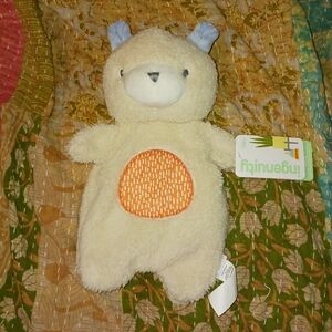 Ingenuity Cream Plush Bear with Orange Accent - Soft Stuffed Animal Lovey Floppy